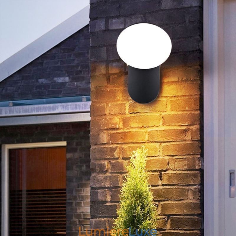 Applique murale de jardin moderne et minimaliste en aluminium, imperméable, en forme de croissant