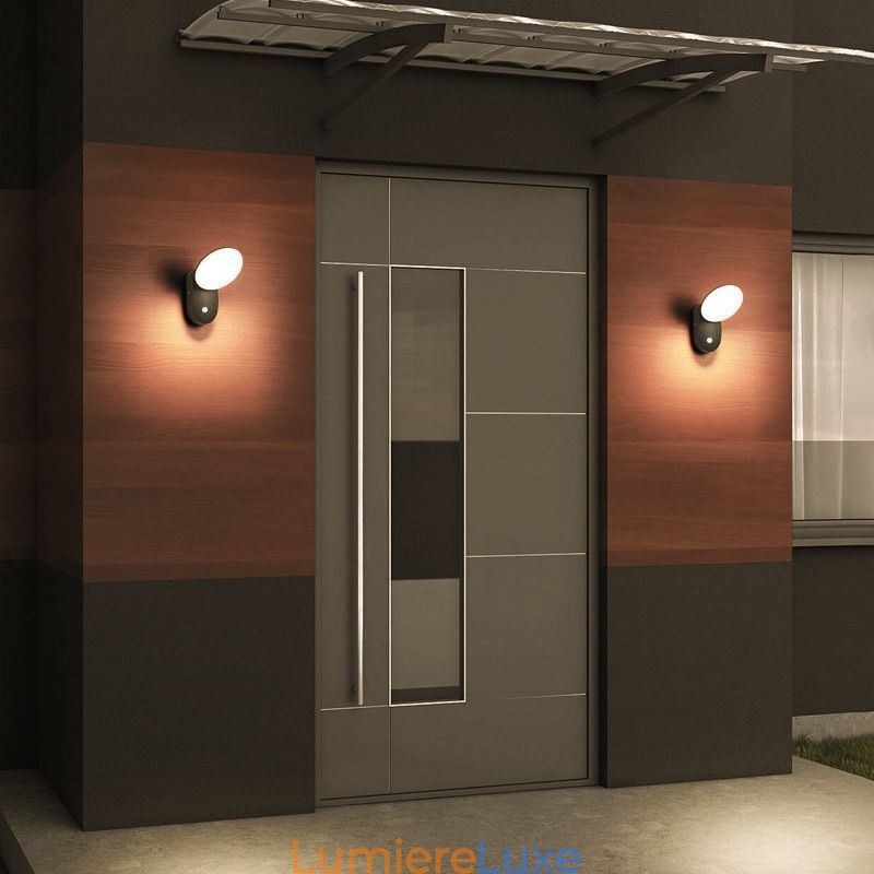 Applique murale de jardin moderne et minimaliste en aluminium, imperméable, en forme de croissant