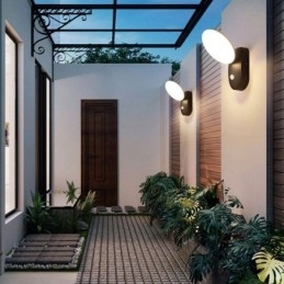 Applique murale de jardin moderne et minimaliste en aluminium, imperméable, en forme de croissant