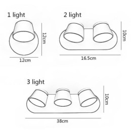 Applique murale moderne rotative en aluminium