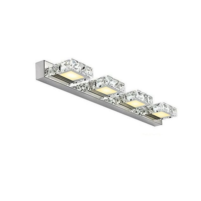 Applique murale pour miroir de salle de bain, lampe murale en acier inoxydable