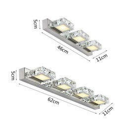 Applique murale pour miroir de salle de bain, lampe murale en acier inoxydable