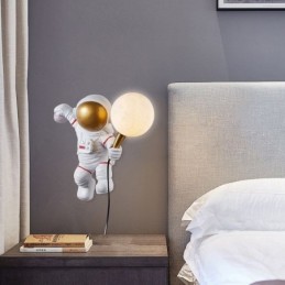 Applique murale moderne en résine pour enfants, style astronaute créatif