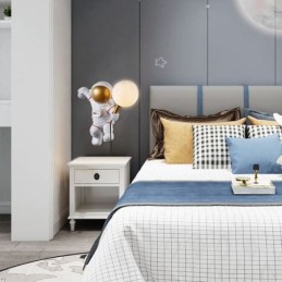 Applique murale moderne en résine pour enfants, style astronaute créatif