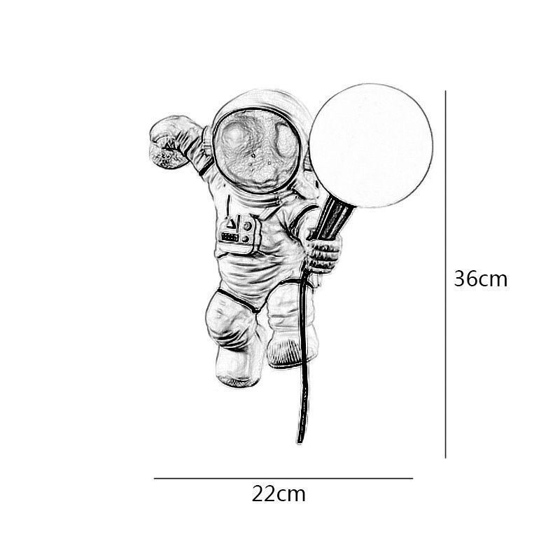 Applique murale moderne en résine pour enfants, style astronaute créatif