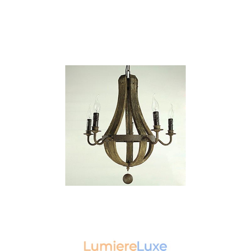 Lustre 5 lumières Vintage Rétro Country Living Dining Metal