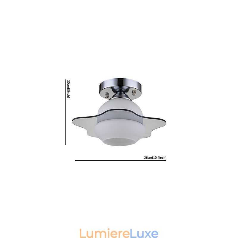 Plafonnier moderne encastré 1 lumière en métal contemporain