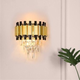 Applique murale moderne suspendue en cristal, câblée, hauteur 30 cm