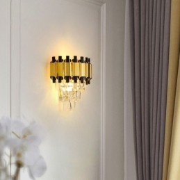 Applique murale moderne suspendue en cristal, câblée, hauteur 30 cm