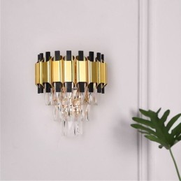 Applique murale moderne suspendue en cristal, câblée, hauteur 30 cm
