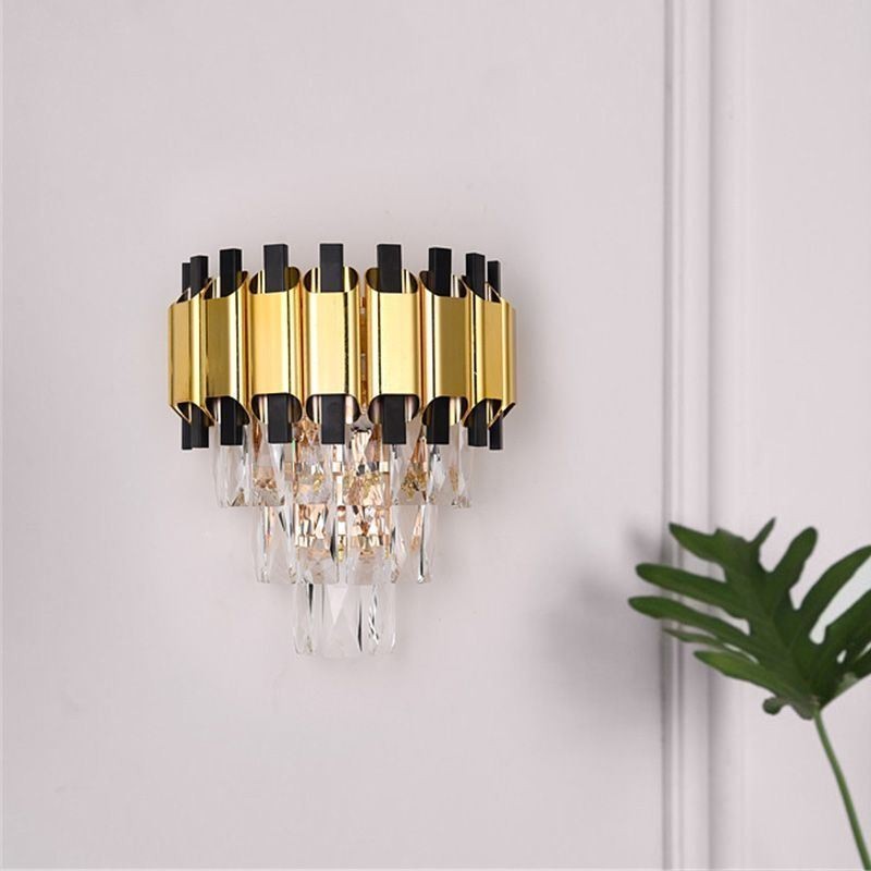 Applique murale moderne suspendue en cristal, câblée, hauteur 30 cm