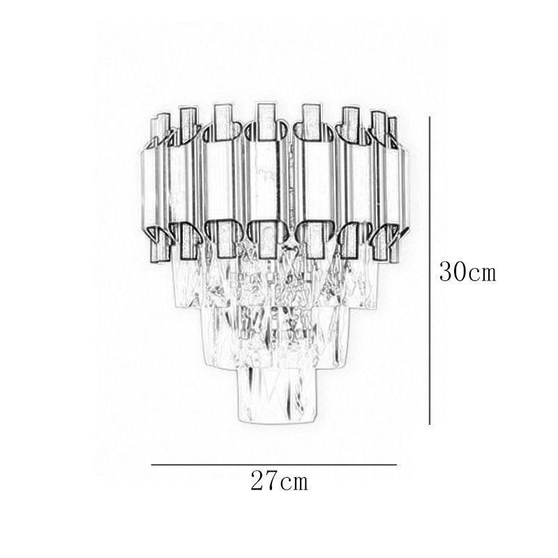 Applique murale moderne suspendue en cristal, câblée, hauteur 30 cm