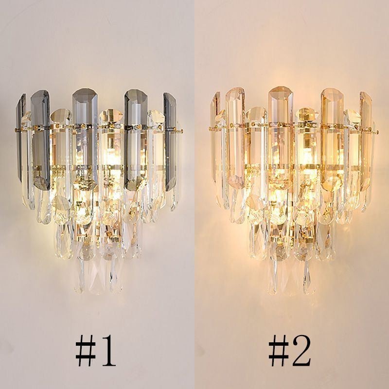 Appliques murales européennes en cristal pour salle de bain