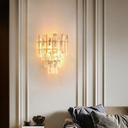 Appliques murales européennes en cristal pour salle de bain