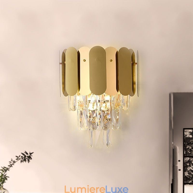 Applique murale moderne en cristal, lampe de chevet