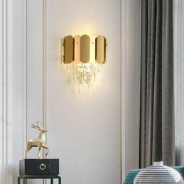 Applique murale moderne en cristal, lampe de chevet