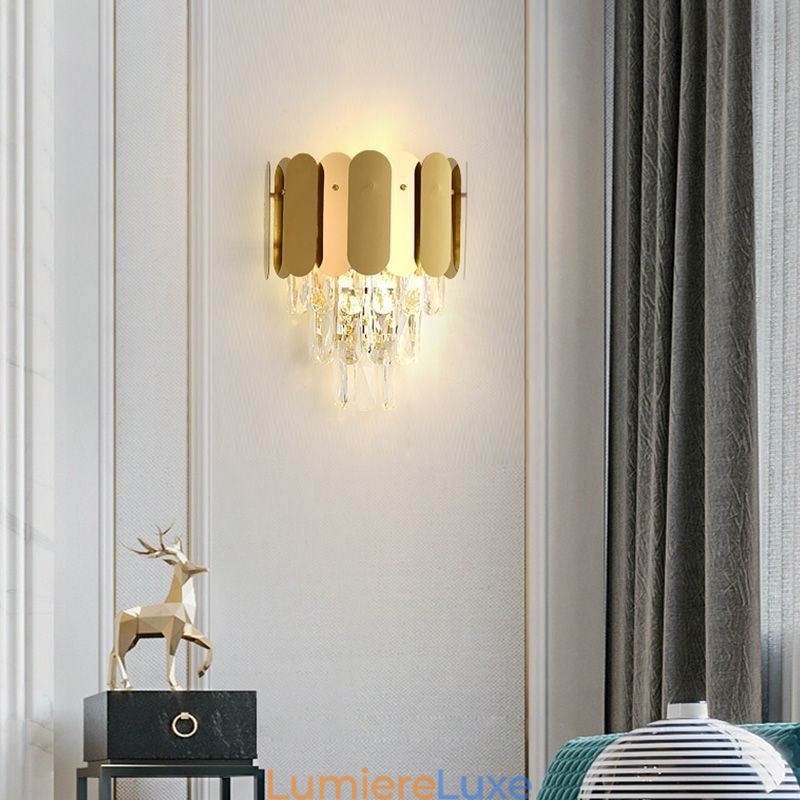 Applique murale moderne en cristal, lampe de chevet