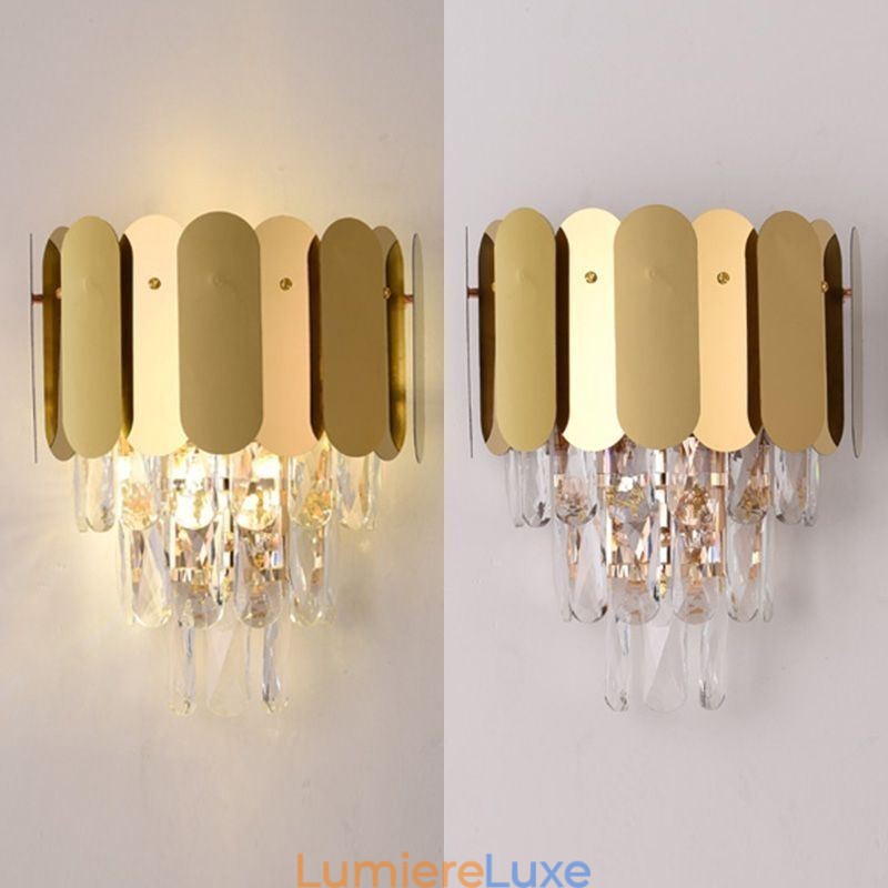 Applique murale moderne en cristal, lampe de chevet