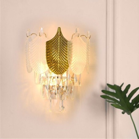 Applique murale moderne en cristal avec base 2X Applique murale moderne en cristal avec base 2X