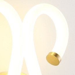 Applique murale moderne et créative en cuivre et corne de mouton, 2 lumières