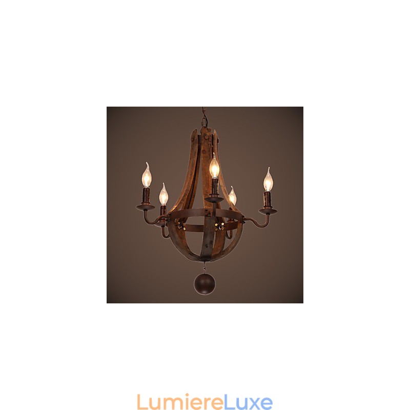 Lustre 5 lumières Vintage Rétro Country Living Dining Metal