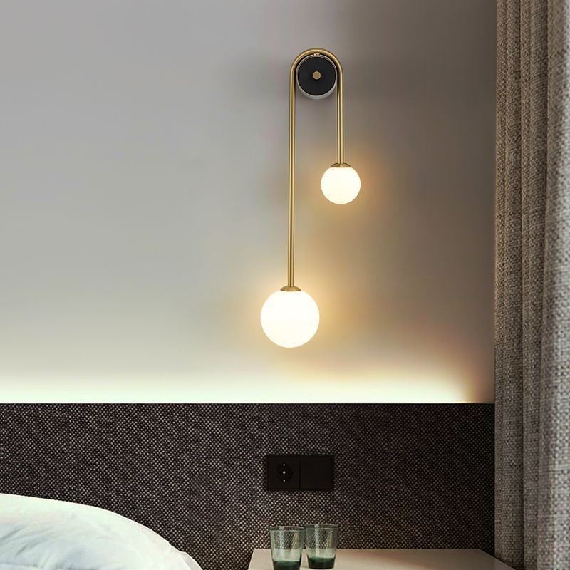 Applique murale Globe en verre, applique murale moderne en laiton