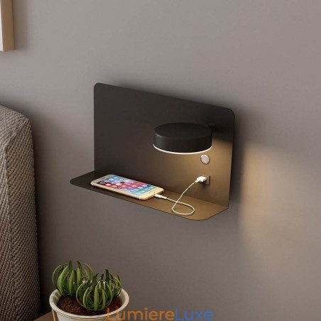 Applique murale rotative avec port de chargement USB Applique murale rotative avec port de chargement USB