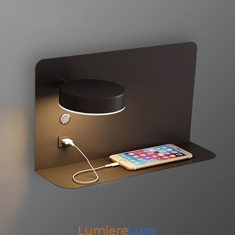 Applique murale rotative avec port de chargement USB