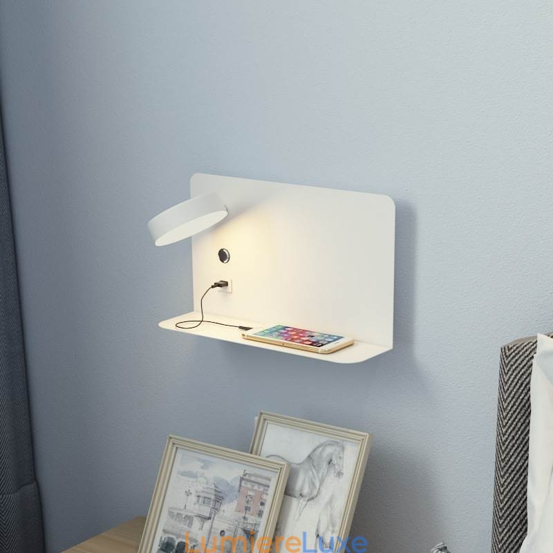 Applique murale rotative avec port de chargement USB