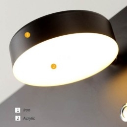 Applique murale rotative avec port de chargement USB
