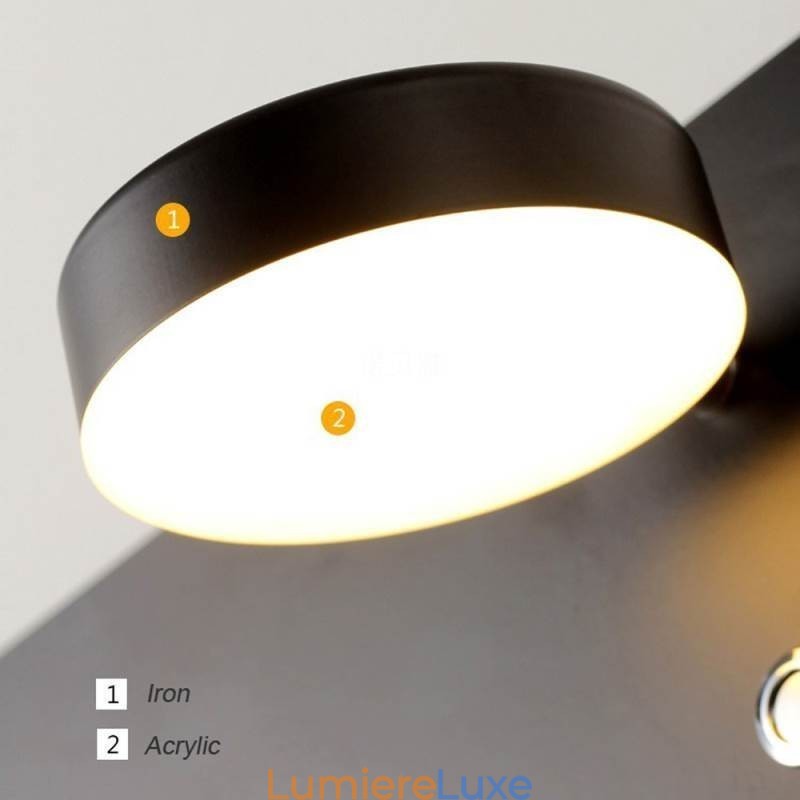 Applique murale rotative avec port de chargement USB
