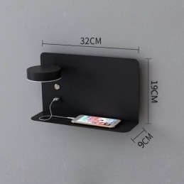 Applique murale rotative avec port de chargement USB