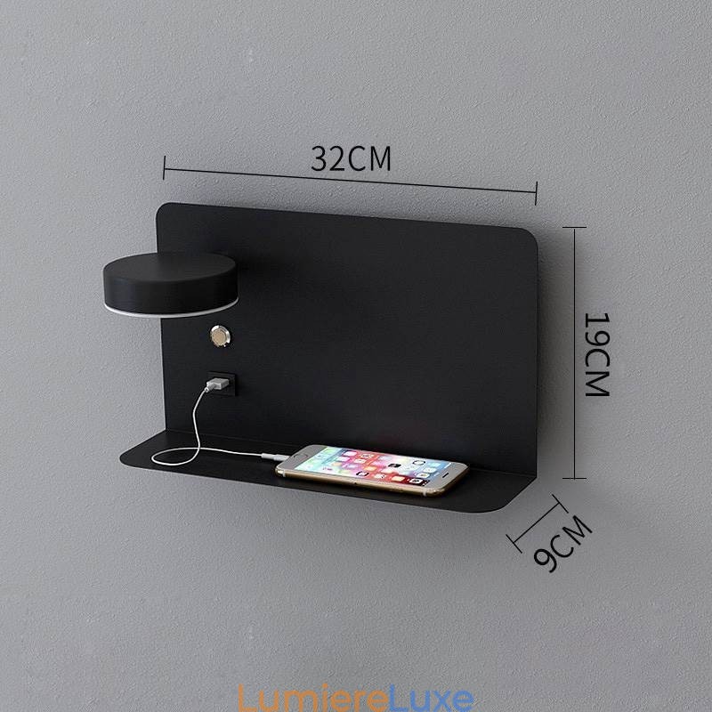 Applique murale rotative avec port de chargement USB