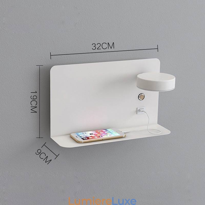 Applique murale rotative avec port de chargement USB