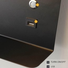 Applique murale rotative avec port de chargement USB
