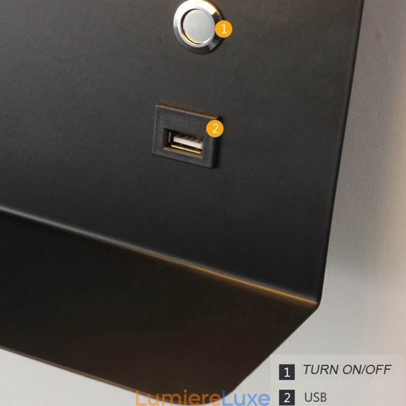 Applique murale rotative avec port de chargement USB