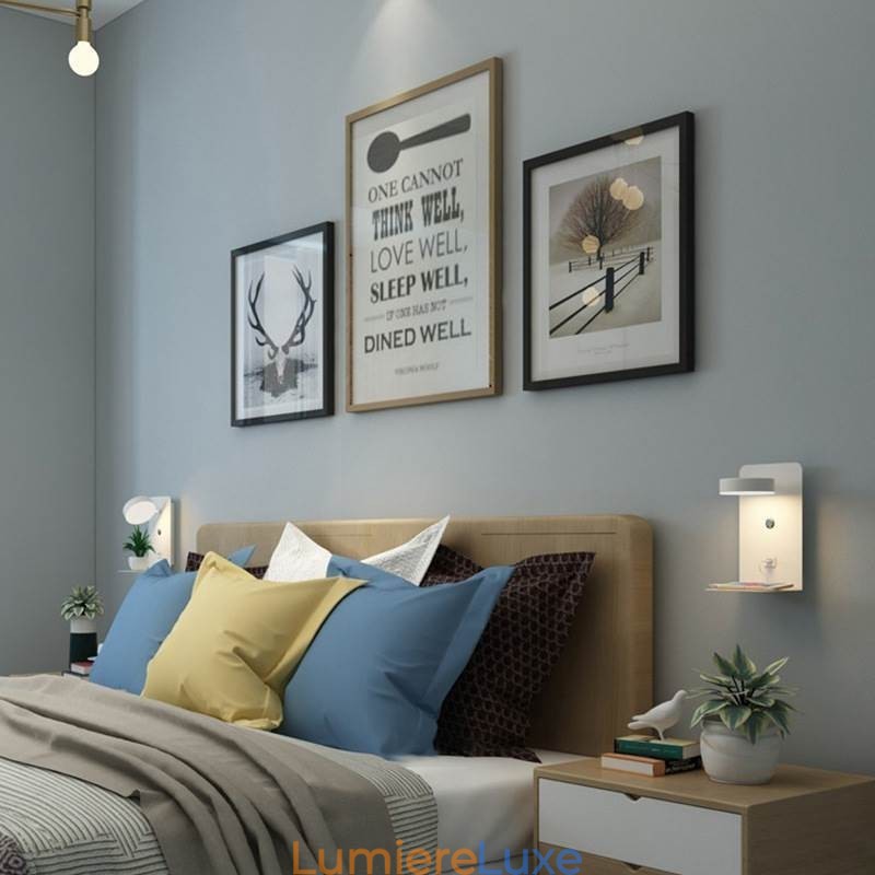 Applique murale rotative avec port de chargement USB