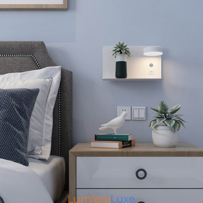 Applique murale rotative avec port de chargement USB