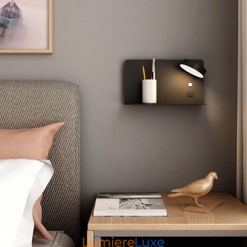 Applique murale rotative avec port de chargement USB