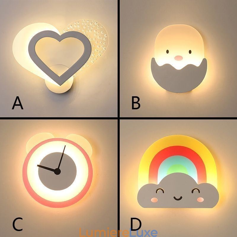 Applique murale en acrylique, jolie applique lumineuse