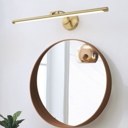 Applique murale nordique en laiton et acrylique avec éclairage frontal pour miroir