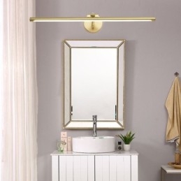 Applique murale nordique en laiton et acrylique avec éclairage frontal pour miroir
