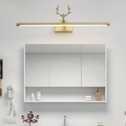 Applique murale nordique en laiton avec éclairage frontal pour miroir
