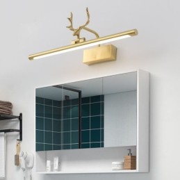 Applique murale nordique en laiton avec éclairage frontal pour miroir