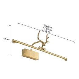 Applique murale nordique en laiton avec éclairage frontal pour miroir