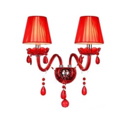 Applique murale européenne en cristal de couleur rouge