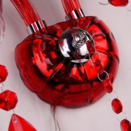 Applique murale européenne en cristal de couleur rouge