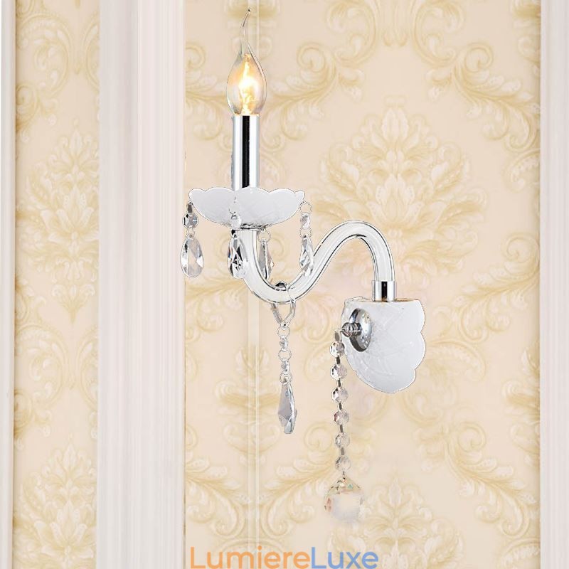Applique murale élégante en cristal de style européen classique