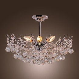 Lustre en cristal luxueux avec 6 lumières