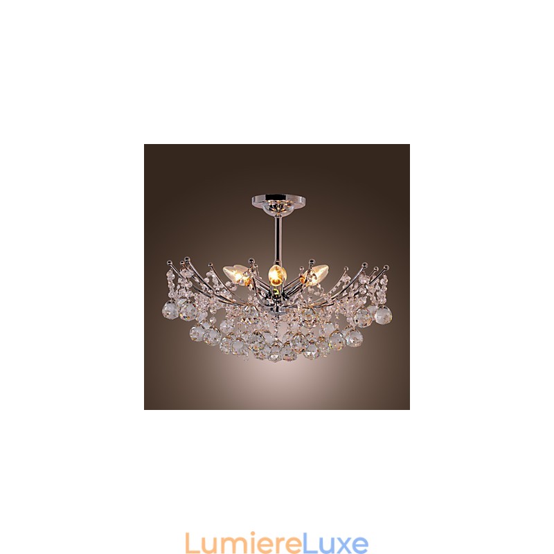 Lustre en cristal luxueux avec 6 lumières